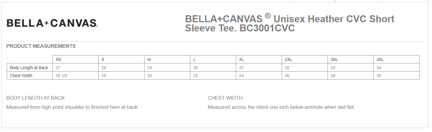 Bella & Canvas CVC Tee - Design 1